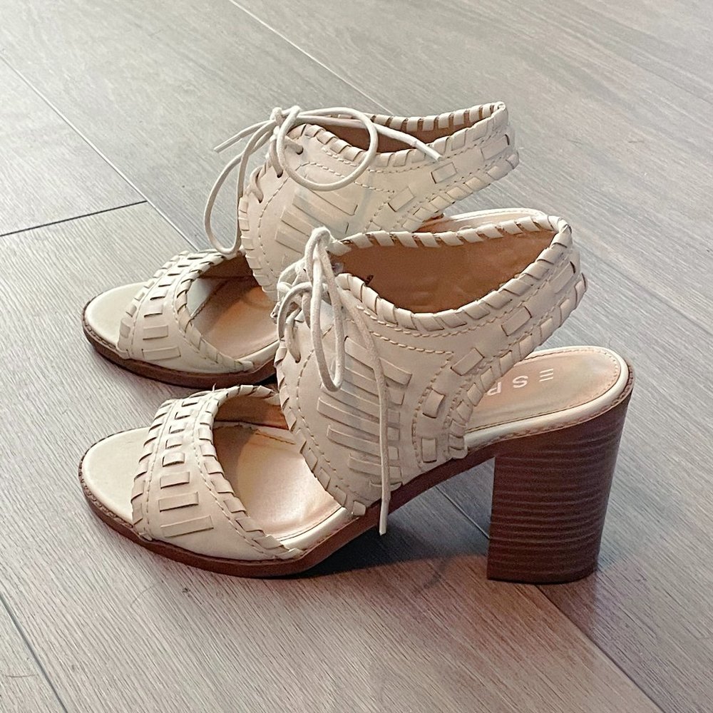Esprit Renny stacked heel ivory summer sandals